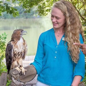 Alicia Thompson was born and raised in Atlanta and has been with Chattahoochee Nature Center since 2007. She began her career with CNC working with Camp Kingfisher, and over her 15 years with the center has seen CNC grow. As Senior Director of Learning and Engagement, she oversees visitor experience and educational programming. She guides a vision for environmental education that engages diverse audiences of all ages and abilities through interpretive programming, community partnerships, and authentic outdoor experiences. Outside of CNC, she has served on several boards and is a 2022 graduate of the Institute for Georgia Environmental Leadership (IGEL). Alicia has paddled hundreds of miles of Georgia’s rivers. Her passion for canoeing led her to volunteer with Georgia River Network, where each summer for 10 years, she organized and led groups of underserved youth who participated in Paddle Georgia, a transformative week-long, 90+ mile paddling trip. She is a proud lifetime member of Girl Scouts of the USA and is a Gold Award Girl Scout. She graduated with distinction from the Warnell School of Forest Resources at the University of Georgia and earned her Bachelor of Science in Forest Resources. In her free time, she enjoys hiking, birding, and tending to her yard – a Certified Backyard Habitat. Alicia lives in Roswell with her husband and their pets Flint and Rue.